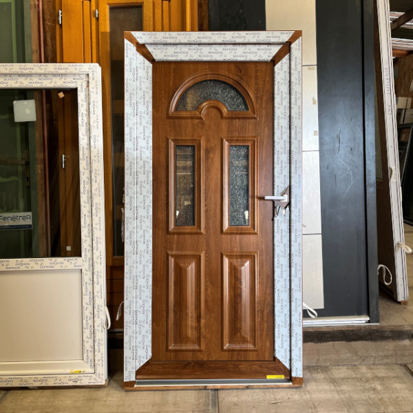 Porte d'entrée PVC imitation bois - Mastock Nivillac