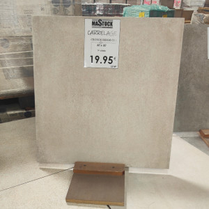 Carrelage Terrasse 60x60cm "Cronos Beige C3" - Mastock