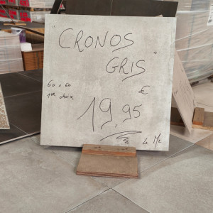 Carrelage intérieur-extérieur 60x60 cm "Cronos Gris" - Mastock